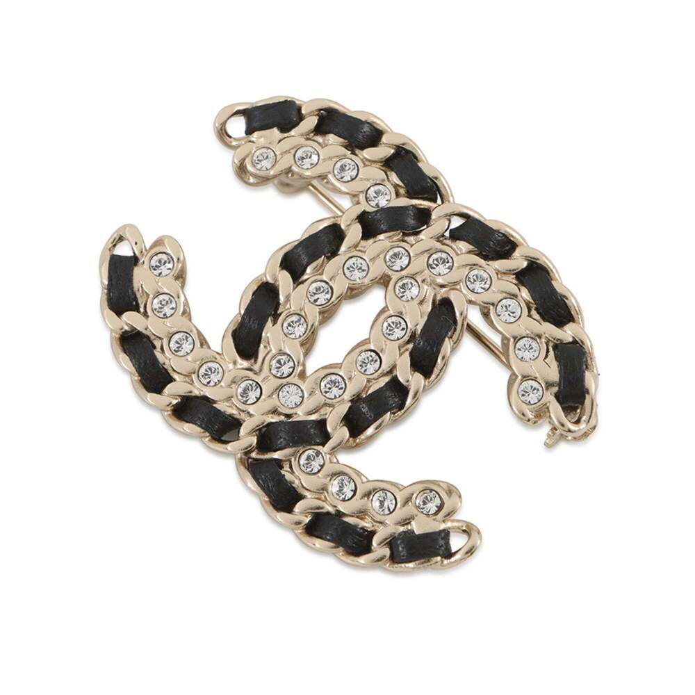 CHANEL Leather Logo Brooch - Picture 1 of 8